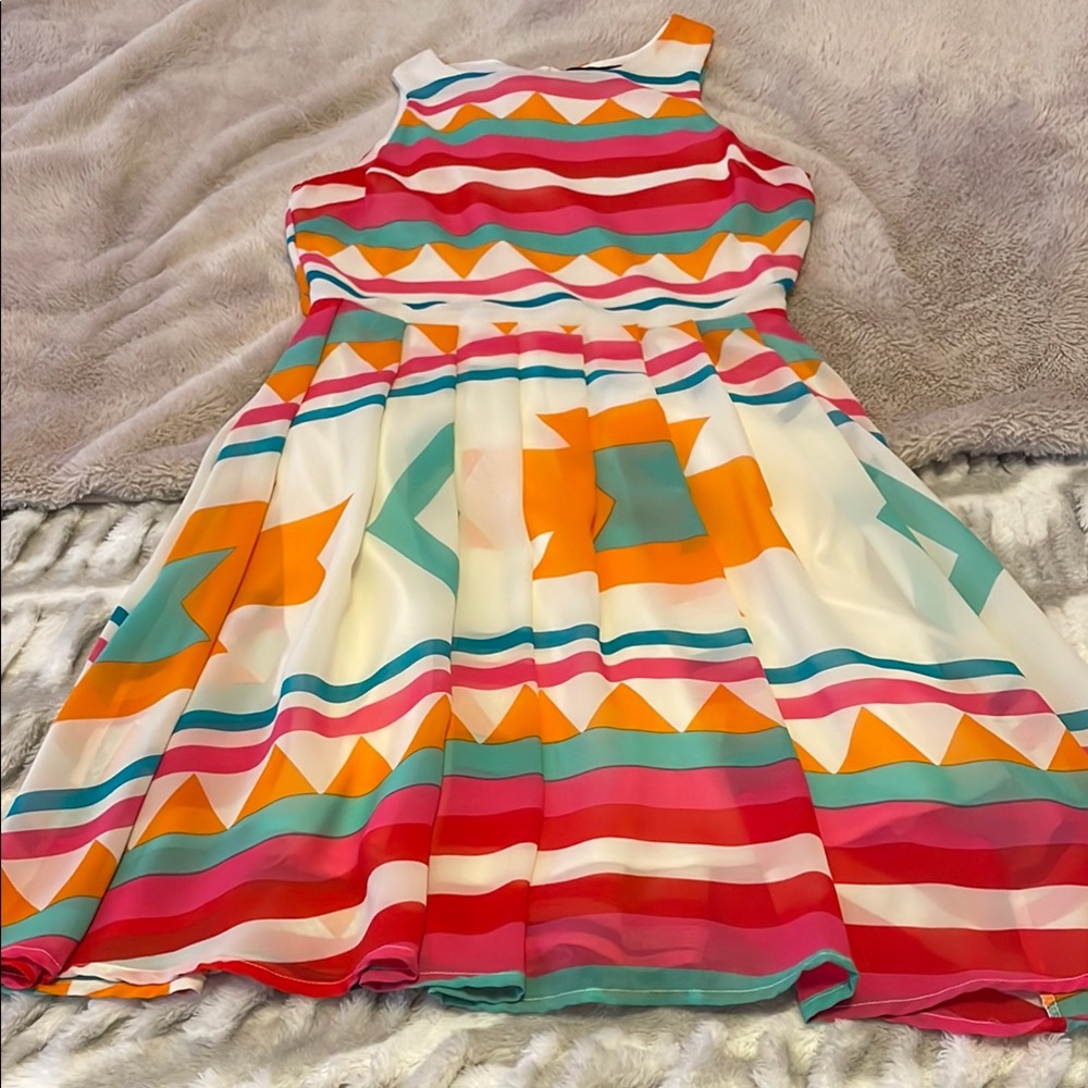 Multicolor Geometric Dress